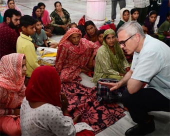 Jammu Kashmir CM Abdullah visits residential areas hit by large explosions in Jammu